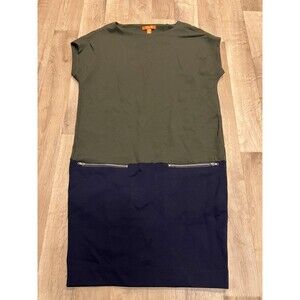 Joe Fresh T Shirt Barrel Dress Women's Medium Green Blue EUC